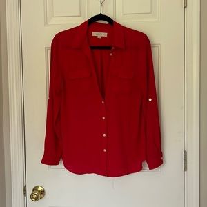 Loft long sleeve chiffon work shirt petite